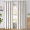 imageNICETOWN Blackout Curtains for Living Room W52 x L63 1 Pair Floral Printed Thermal Curtains Privacy Protection Elegant Botanicals Drapes Ivory Brown Window Treatment for FarmhouseBohemia Terracotta