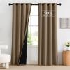 imageNICETOWN Blackout Curtains for Living Room W52 x L63 1 Pair Floral Printed Thermal Curtains Privacy Protection Elegant Botanicals Drapes Ivory Brown Window Treatment for FarmhouseKhaki