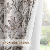 imageNICETOWN Blackout Curtains for Living Room W52 x L63 1 Pair Floral Printed Thermal Curtains Privacy Protection Elegant Botanicals Drapes Ivory Brown Window Treatment for FarmhouseAntique Floraison Off White