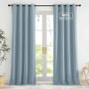 imageNICETOWN Blackout Curtains for Living Room W52 x L63 1 Pair Floral Printed Thermal Curtains Privacy Protection Elegant Botanicals Drapes Ivory Brown Window Treatment for FarmhouseGreyish Blue