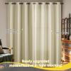 imageNICETOWN Blackout Curtains for Living Room W52 x L63 1 Pair Floral Printed Thermal Curtains Privacy Protection Elegant Botanicals Drapes Ivory Brown Window Treatment for FarmhouseCream