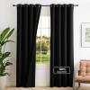 imageNICETOWN Blackout Curtains for Living Room W52 x L63 1 Pair Floral Printed Thermal Curtains Privacy Protection Elegant Botanicals Drapes Ivory Brown Window Treatment for FarmhouseBlack