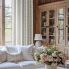 imageNICETOWN Blackout Curtains for Living Room W52 x L63 1 Pair Floral Printed Thermal Curtains Privacy Protection Elegant Botanicals Drapes Ivory Brown Window Treatment for FarmhouseBohemia Terracotta