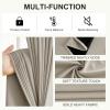 imageNICETOWN Blackout Curtains for Living Room W52 x L63 1 Pair Floral Printed Thermal Curtains Privacy Protection Elegant Botanicals Drapes Ivory Brown Window Treatment for FarmhouseNatural