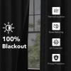 imageNICETOWN Blackout Curtains for Living Room W52 x L63 1 Pair Floral Printed Thermal Curtains Privacy Protection Elegant Botanicals Drapes Ivory Brown Window Treatment for FarmhouseBohemia Indigo