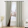 imageNICETOWN Blackout Curtains for Living Room W52 x L63 1 Pair Floral Printed Thermal Curtains Privacy Protection Elegant Botanicals Drapes Ivory Brown Window Treatment for FarmhouseSand