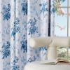 imageNICETOWN Blackout Curtains for Living Room W52 x L63 1 Pair Floral Printed Thermal Curtains Privacy Protection Elegant Botanicals Drapes Ivory Brown Window Treatment for FarmhouseRose Blue