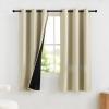 imageNICETOWN Blackout Curtains for Living Room W52 x L63 1 Pair Floral Printed Thermal Curtains Privacy Protection Elegant Botanicals Drapes Ivory Brown Window Treatment for FarmhouseCream