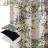 imageNICETOWN Blackout Curtains for Living Room W52 x L63 1 Pair Floral Printed Thermal Curtains Privacy Protection Elegant Botanicals Drapes Ivory Brown Window Treatment for FarmhouseLemon Bandit Blush Pink