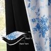 imageNICETOWN Blackout Curtains for Living Room W52 x L63 1 Pair Floral Printed Thermal Curtains Privacy Protection Elegant Botanicals Drapes Ivory Brown Window Treatment for FarmhouseRose Blue