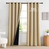 imageNICETOWN Blackout Curtains for Living Room W52 x L63 1 Pair Floral Printed Thermal Curtains Privacy Protection Elegant Botanicals Drapes Ivory Brown Window Treatment for FarmhouseBiscotti Beige