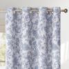 imageNICETOWN Blackout Curtains for Living Room W52 x L63 1 Pair Floral Printed Thermal Curtains Privacy Protection Elegant Botanicals Drapes Ivory Brown Window Treatment for FarmhousePaisley Navy Blue