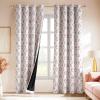 imageNICETOWN Blackout Curtains for Living Room W52 x L63 1 Pair Floral Printed Thermal Curtains Privacy Protection Elegant Botanicals Drapes Ivory Brown Window Treatment for FarmhouseBloom Stamp Blush Petal