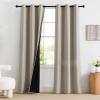 imageNICETOWN Blackout Curtains for Living Room W52 x L63 1 Pair Floral Printed Thermal Curtains Privacy Protection Elegant Botanicals Drapes Ivory Brown Window Treatment for FarmhouseNatural