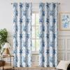 imageNICETOWN Blackout Curtains for Living Room W52 x L63 1 Pair Floral Printed Thermal Curtains Privacy Protection Elegant Botanicals Drapes Ivory Brown Window Treatment for FarmhouseRose Blue