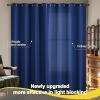 imageNICETOWN Blackout Curtains for Living Room W52 x L63 1 Pair Floral Printed Thermal Curtains Privacy Protection Elegant Botanicals Drapes Ivory Brown Window Treatment for FarmhouseRoyal Blue