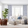 imageNICETOWN Blackout Curtains for Living Room W52 x L63 1 Pair Floral Printed Thermal Curtains Privacy Protection Elegant Botanicals Drapes Ivory Brown Window Treatment for FarmhousePaisley Navy Blue