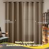 imageNICETOWN Blackout Curtains for Living Room W52 x L63 1 Pair Floral Printed Thermal Curtains Privacy Protection Elegant Botanicals Drapes Ivory Brown Window Treatment for FarmhouseKhaki