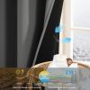imageNICETOWN Blackout Curtains for Living Room W52 x L63 1 Pair Floral Printed Thermal Curtains Privacy Protection Elegant Botanicals Drapes Ivory Brown Window Treatment for FarmhouseGrey