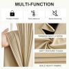 imageNICETOWN Blackout Curtains for Living Room W52 x L63 1 Pair Floral Printed Thermal Curtains Privacy Protection Elegant Botanicals Drapes Ivory Brown Window Treatment for FarmhouseBiscotti Beige