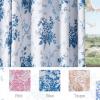 imageNICETOWN Blackout Curtains for Living Room W52 x L63 1 Pair Floral Printed Thermal Curtains Privacy Protection Elegant Botanicals Drapes Ivory Brown Window Treatment for FarmhouseRose Blue