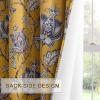 imageNICETOWN Blackout Curtains for Living Room W52 x L63 1 Pair Floral Printed Thermal Curtains Privacy Protection Elegant Botanicals Drapes Ivory Brown Window Treatment for FarmhouseAntique Floraison Oak Brown