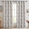 imageNICETOWN Blackout Curtains for Living Room W52 x L63 1 Pair Floral Printed Thermal Curtains Privacy Protection Elegant Botanicals Drapes Ivory Brown Window Treatment for FarmhouseAntique Floraison Off White
