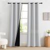 imageNICETOWN Blackout Curtains for Living Room W52 x L63 1 Pair Floral Printed Thermal Curtains Privacy Protection Elegant Botanicals Drapes Ivory Brown Window Treatment for FarmhouseGreyish White