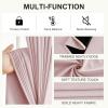 imageNICETOWN Blackout Curtains for Living Room W52 x L63 1 Pair Floral Printed Thermal Curtains Privacy Protection Elegant Botanicals Drapes Ivory Brown Window Treatment for FarmhousePink