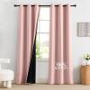 imageNICETOWN Blackout Curtains for Living Room W52 x L63 1 Pair Floral Printed Thermal Curtains Privacy Protection Elegant Botanicals Drapes Ivory Brown Window Treatment for FarmhousePeach Pink