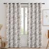 imageNICETOWN Blackout Curtains for Living Room W52 x L63 1 Pair Floral Printed Thermal Curtains Privacy Protection Elegant Botanicals Drapes Ivory Brown Window Treatment for FarmhouseAntique Floraison Off White