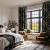 imageNICETOWN Blackout Curtains for Living Room W52 x L63 1 Pair Floral Printed Thermal Curtains Privacy Protection Elegant Botanicals Drapes Ivory Brown Window Treatment for FarmhouseLemon Bandit Black