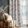 imageNICETOWN Blackout Curtains for Living Room W52 x L63 1 Pair Floral Printed Thermal Curtains Privacy Protection Elegant Botanicals Drapes Ivory Brown Window Treatment for FarmhouseAntique Floraison Off White