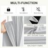 imageNICETOWN Blackout Curtains for Living Room W52 x L63 1 Pair Floral Printed Thermal Curtains Privacy Protection Elegant Botanicals Drapes Ivory Brown Window Treatment for FarmhouseGreyish White