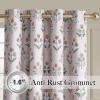 imageNICETOWN Blackout Curtains for Living Room W52 x L63 1 Pair Floral Printed Thermal Curtains Privacy Protection Elegant Botanicals Drapes Ivory Brown Window Treatment for FarmhouseBloom Stamp Blush Petal