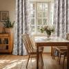 imageNICETOWN Blackout Curtains for Living Room W52 x L63 1 Pair Floral Printed Thermal Curtains Privacy Protection Elegant Botanicals Drapes Ivory Brown Window Treatment for FarmhouseAntique Floraison Off White