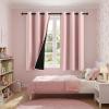 imageNICETOWN Blackout Curtains for Living Room W52 x L63 1 Pair Floral Printed Thermal Curtains Privacy Protection Elegant Botanicals Drapes Ivory Brown Window Treatment for FarmhousePeach Pink