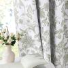 imageNICETOWN Blackout Curtains for Living Room W52 x L63 1 Pair Floral Printed Thermal Curtains Privacy Protection Elegant Botanicals Drapes Ivory Brown Window Treatment for FarmhousePaisley Sage Green