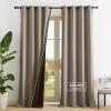 imageNICETOWN Blackout Curtains for Living Room W52 x L63 1 Pair Floral Printed Thermal Curtains Privacy Protection Elegant Botanicals Drapes Ivory Brown Window Treatment for FarmhouseCappuccino