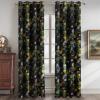 imageNICETOWN Blackout Curtains for Living Room W52 x L63 1 Pair Floral Printed Thermal Curtains Privacy Protection Elegant Botanicals Drapes Ivory Brown Window Treatment for FarmhouseLemon Bandit Black