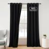 imageNICETOWN Blackout Curtains for Living Room W52 x L63 1 Pair Floral Printed Thermal Curtains Privacy Protection Elegant Botanicals Drapes Ivory Brown Window Treatment for FarmhouseBlack