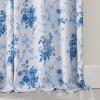 imageNICETOWN Blackout Curtains for Living Room W52 x L63 1 Pair Floral Printed Thermal Curtains Privacy Protection Elegant Botanicals Drapes Ivory Brown Window Treatment for FarmhouseRose Blue