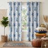 imageNICETOWN Blackout Curtains for Living Room W52 x L63 1 Pair Floral Printed Thermal Curtains Privacy Protection Elegant Botanicals Drapes Ivory Brown Window Treatment for FarmhouseRose Blue