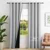imageNICETOWN Blackout Curtains for Living Room W52 x L63 1 Pair Floral Printed Thermal Curtains Privacy Protection Elegant Botanicals Drapes Ivory Brown Window Treatment for FarmhouseSliver Grey