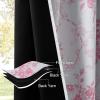 imageNICETOWN Blackout Curtains for Living Room W52 x L63 1 Pair Floral Printed Thermal Curtains Privacy Protection Elegant Botanicals Drapes Ivory Brown Window Treatment for FarmhouseRose Blush Pink