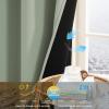 imageNICETOWN Blackout Curtains for Living Room W52 x L63 1 Pair Floral Printed Thermal Curtains Privacy Protection Elegant Botanicals Drapes Ivory Brown Window Treatment for FarmhouseSage Green
