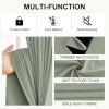 imageNICETOWN Blackout Curtains for Living Room W52 x L63 1 Pair Floral Printed Thermal Curtains Privacy Protection Elegant Botanicals Drapes Ivory Brown Window Treatment for FarmhouseSage Green