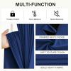 imageNICETOWN Blackout Curtains for Living Room W52 x L63 1 Pair Floral Printed Thermal Curtains Privacy Protection Elegant Botanicals Drapes Ivory Brown Window Treatment for FarmhouseRoyal Blue
