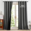 imageNICETOWN Blackout Curtains for Living Room W52 x L63 1 Pair Floral Printed Thermal Curtains Privacy Protection Elegant Botanicals Drapes Ivory Brown Window Treatment for FarmhouseGrey