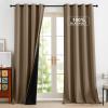 imageNICETOWN Blackout Curtains for Living Room W52 x L63 1 Pair Floral Printed Thermal Curtains Privacy Protection Elegant Botanicals Drapes Ivory Brown Window Treatment for FarmhouseKhaki
